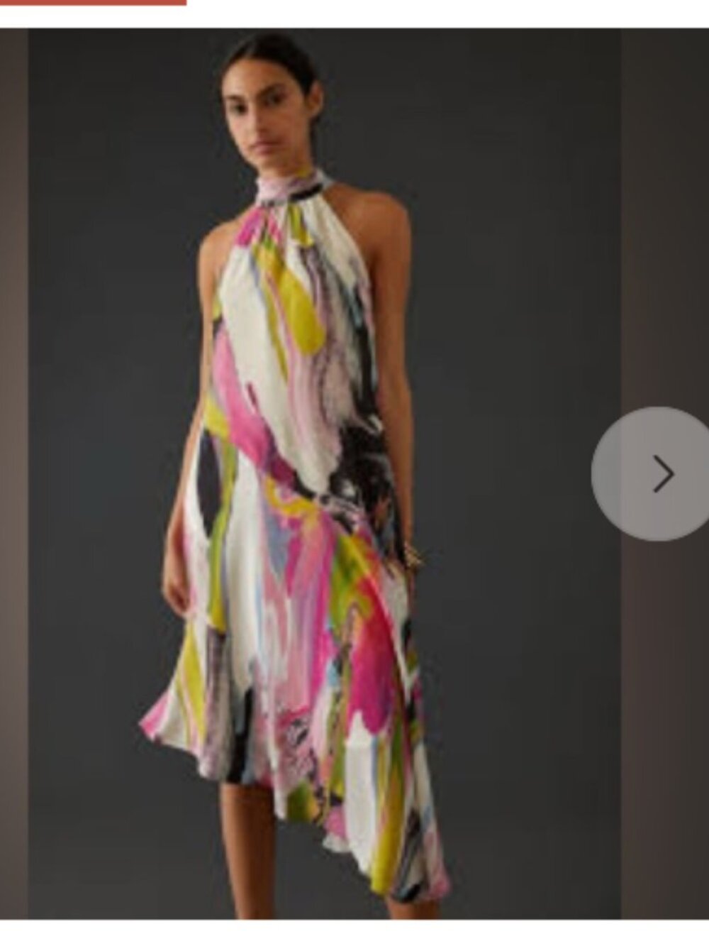 Anthropologie Silk Halter Midi Dress size Small